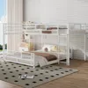 Streamdale Furniture Streamdale L-shaped Metal Twin Over Full Size Bunk Bed, White