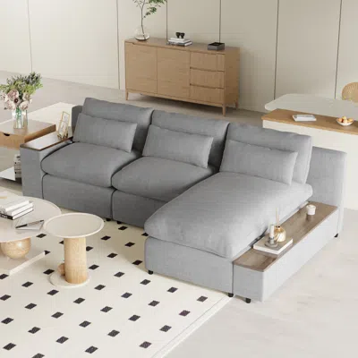 Streamdale Furniture Streamdale L-shaped Modular Sectional Sofa With Removable Back Cushions