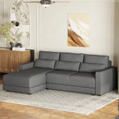 Streamdale Furniture Streamdale L-shaped Modular Sectional Sofa With Removable Back Cushions And 3 Pillows In Gray