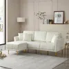 Streamdale Furniture Streamdale L Shaped Sectional Sofa Couch With Velvet Fabric