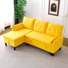 Streamdale Furniture Streamdale L-shaped Sectional Sofa W/ Storage - Yellow Cotton-linen In Yellow