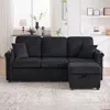 Streamdale Furniture Streamdale L-shaped Sectional Sofa W/ Storage Ottoman, Usb, Cup Holder, Corduroy
