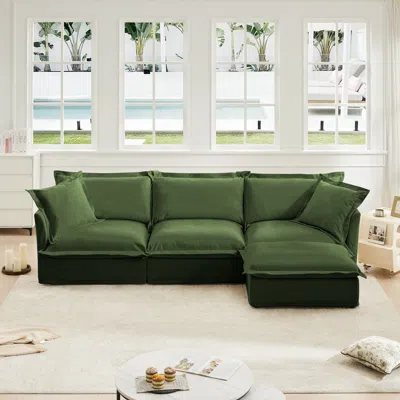 Streamdale Furniture Streamdale L-shaped Sectional Sofa With Convertible Ottoman & Pillows