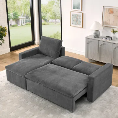 Streamdale Furniture Streamdale L-shaped Sleeper Sofa Bed With Reversible Chaise And Washable Covers