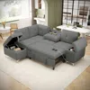 Streamdale Furniture Streamdale L-shaped Sofa Bed With Storage, Cup Holders & Usb