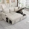 Streamdale Furniture Streamdale L-shaped Sofa Bed With Storage, Cup Holders & Usb