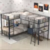 Streamdale Furniture Streamdale L-shaped Twin Over Twin Bunk Bed With Twin Size Loft Bed With Desk