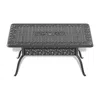 Streamdale Furniture Streamdale L68.90*w35.43-inch Cast Aluminum Patio Dining Table With Black Frame And Umbrella Hole