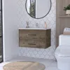 Streamdale Furniture Streamdale Lafayette 2-drawer Wall Vanity, Dark Brown/white