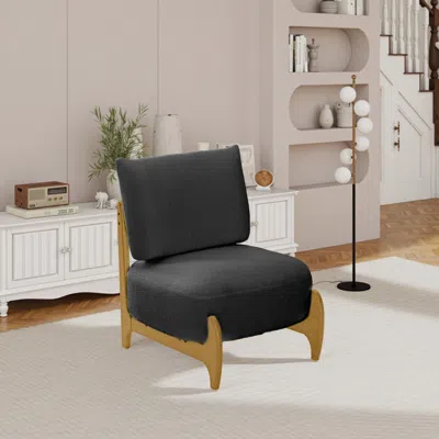 Streamdale Furniture Streamdale Lamb Fleece Single Sofa Chair (black)