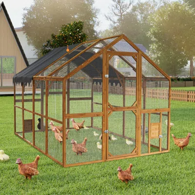 Streamdale Furniture Streamdale Large 110" Outdoor Chicken Coop & Kitten Playpen With Waterproof Cover