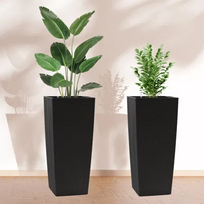 Streamdale Furniture Streamdale Large Faux Rattan Planter With Self-watering System