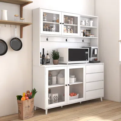 Streamdale Furniture Streamdale Large Kitchen Hutch With Microwave Shelf