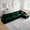 Streamdale Furniture Streamdale Large L Shape Sectional Corduroy Sofa,deep Seat Couch With Storage Footstool And 4 Waist 