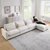 Streamdale Furniture Streamdale Large L Shape Sectional Corduroy Sofa,deep Seat Couch With Storage Footstool And 4 Waist 
