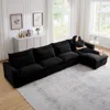 Streamdale Furniture Streamdale Large L Shape Sectional Corduroy Sofa,deep Seat Couch With Storage Footstool And 4 Waist 