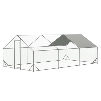 Streamdale Furniture Streamdale Large Metal Chicken Coop Walk-in Run (10' X 20') In Gold