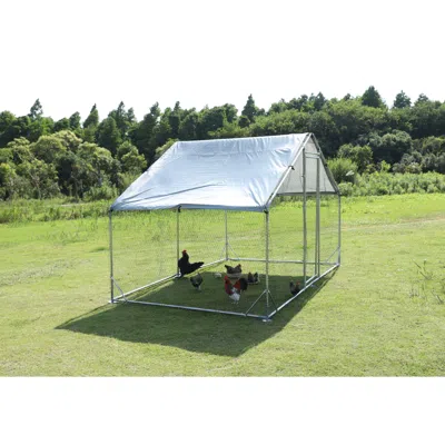 Streamdale Furniture Streamdale Large Metal Chicken Coop With Waterproof Uv-protection Cover In White
