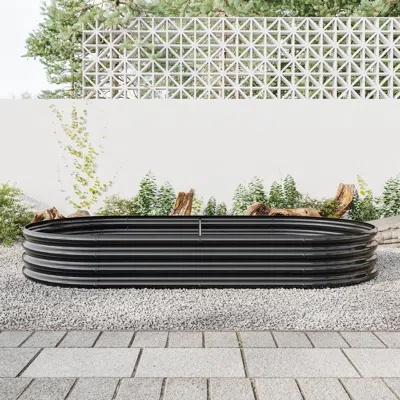 Streamdale Furniture Streamdale Large Metal Oval Raised Garden Bed
