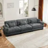 Streamdale Furniture Streamdale Large Modern Velvet Sofa With Pillows - Grey
