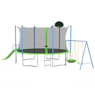 Streamdale Furniture Streamdale Large Recreational Trampoline With Slide In Multi