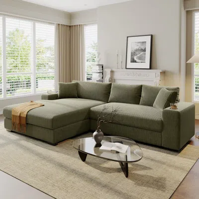 Streamdale Furniture Streamdale Large Sectional Sofa: Thick Cushions, Cup Holders & Charging In Gray