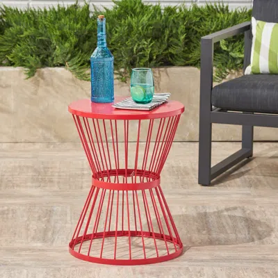 Streamdale Furniture Streamdale Lassen Modern Hourglass Side Table: Durable, Stylish Outdoor Accent