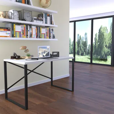 Streamdale Furniture Streamdale Lator Metal Frame 35 Wooden Top Small Writing And Computer Desk