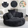 Streamdale Furniture Streamdale Lazy Sofa Durable Comfort Lounger High Back Bean Bag Chair (black Chenille) In Black
