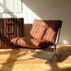 Streamdale Furniture Streamdale Leather Accent Chair With Metal Legs (brown)