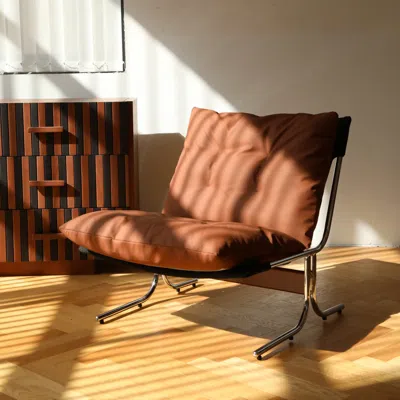 Streamdale Furniture Streamdale Leather Accent Chair With Metal Legs (brown)
