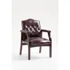 Streamdale Furniture Streamdale Leather Reception Guest Chair Burgundy In Brown