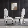 Streamdale Furniture Streamdale Leatherette Dining Chair With Oval Backrest Set Of 2