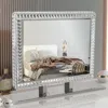 Streamdale Furniture Streamdale Led Crystal Mirror Light With Dimmable Lights In Metallic