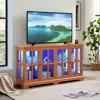 Streamdale Furniture Streamdale Led Curio Cabinet Antique Glass Display - Drak Oak