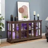 Streamdale Furniture Streamdale Led Curio Cabinet With Adjustable Shelves And Vintage Design