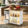 Streamdale Furniture Streamdale Led Kitchen Island Cart With Drop Leaf & Storage