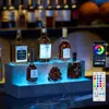 Streamdale Furniture Streamdale Led Liquor Bottle Display Shelf - 20 Inch, App & Remote, Grey In White