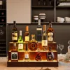 Streamdale Furniture Streamdale Led Liquor Bottle Display Shelf - 24 Inch, App & Remote, Walnut In Multi