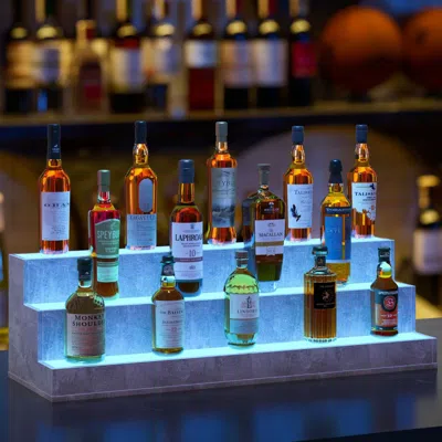 Streamdale Furniture Streamdale Led Liquor Bottle Display Shelf - 37 Inch, App & Remote Control In White