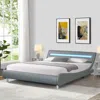 Streamdale Furniture Streamdale Led-lit Faux Leather Queen Bed Frame