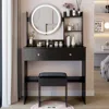 Streamdale Furniture Streamdale Led Vanity Table Set (touch, 3 Colors, Adjustable)