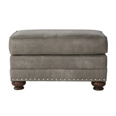 Streamdale Furniture Streamdale Leinster Faux Leather Upholstered Nailhead Ottoman