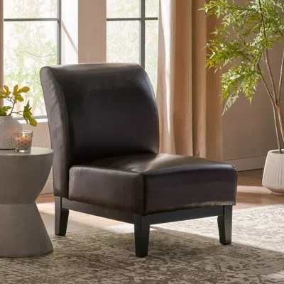 Streamdale Furniture Streamdale Lennon Kd Slipper Chair In Brown