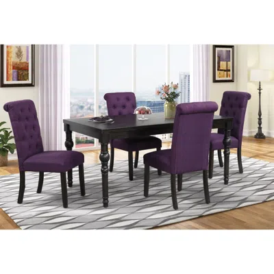 Streamdale Furniture Streamdale Leviton Urban Dining Set: Table & 4 Chairs, Purple