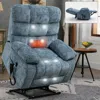 Streamdale Furniture Streamdale Lift Recliner Heat Massage Dual Motor Infinite Position Blue