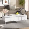 Streamdale Furniture Streamdale Lift-top Coffee Table W/ Drawers & Hidden Storage In White