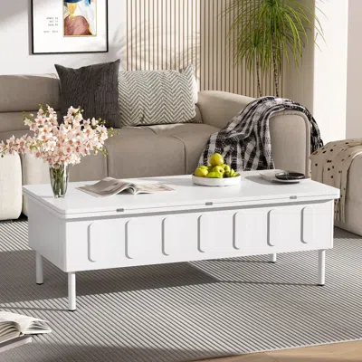 Streamdale Furniture Streamdale Lift-top Coffee Table W/ Drawers & Hidden Storage In White
