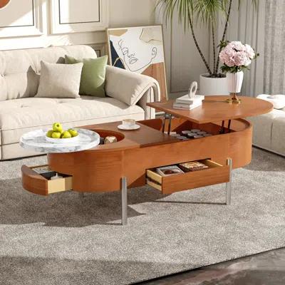 Streamdale Furniture Streamdale Lift Top Coffee Table W/ Rotating Tray & Hidden Storage