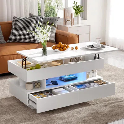 Streamdale Furniture Streamdale Lift-top Coffee Table With Drawers & Hidden Storage